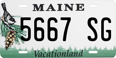 ME license plate 5667SG