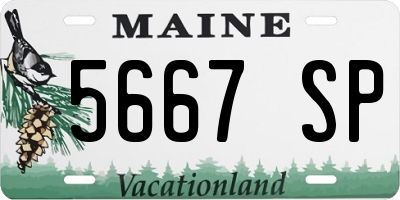 ME license plate 5667SP