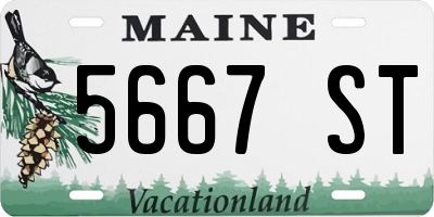 ME license plate 5667ST