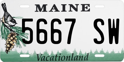 ME license plate 5667SW