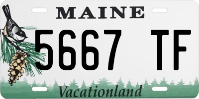 ME license plate 5667TF