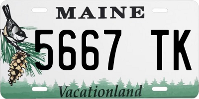 ME license plate 5667TK