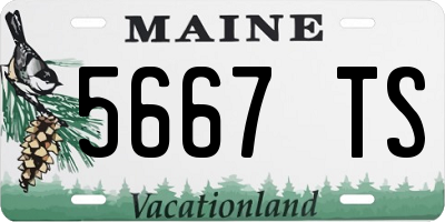 ME license plate 5667TS
