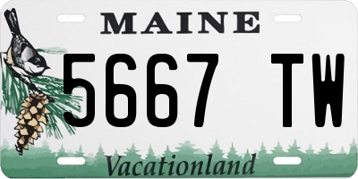 ME license plate 5667TW