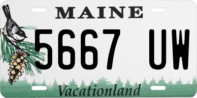 ME license plate 5667UW
