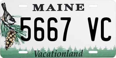 ME license plate 5667VC