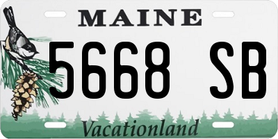 ME license plate 5668SB