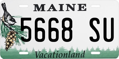 ME license plate 5668SU