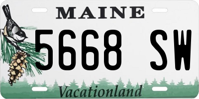 ME license plate 5668SW