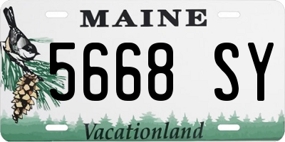 ME license plate 5668SY