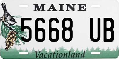 ME license plate 5668UB