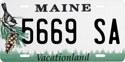 ME license plate 5669SA