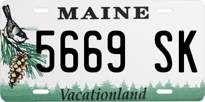ME license plate 5669SK