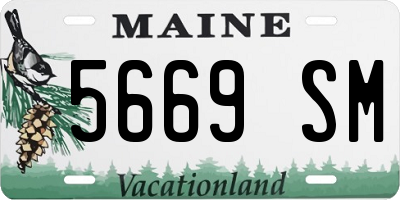 ME license plate 5669SM