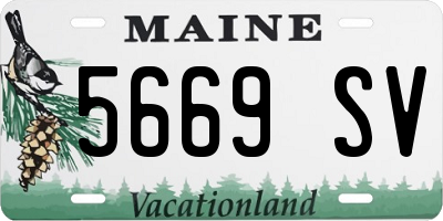 ME license plate 5669SV