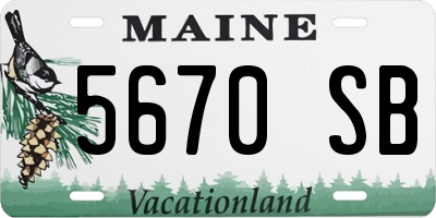 ME license plate 5670SB