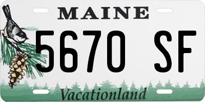ME license plate 5670SF