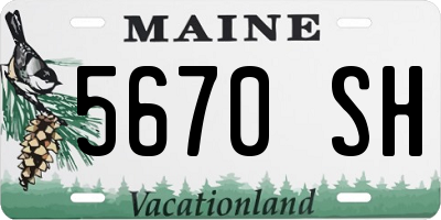 ME license plate 5670SH