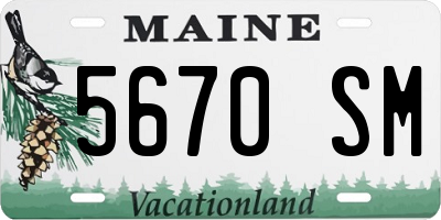 ME license plate 5670SM