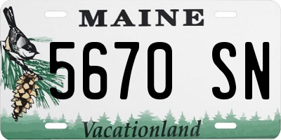 ME license plate 5670SN