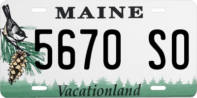 ME license plate 5670SO