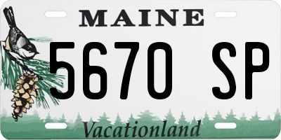 ME license plate 5670SP