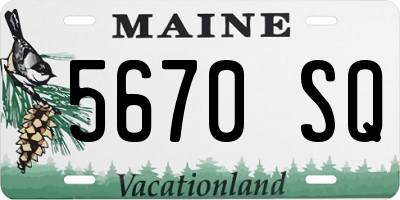 ME license plate 5670SQ