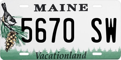 ME license plate 5670SW