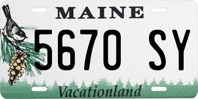 ME license plate 5670SY