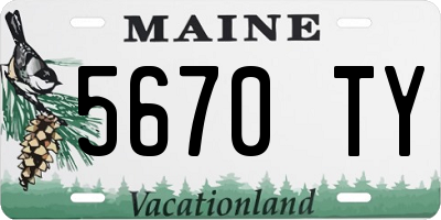 ME license plate 5670TY