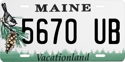 ME license plate 5670UB