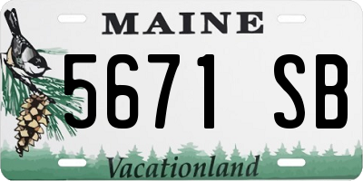 ME license plate 5671SB