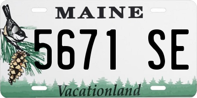ME license plate 5671SE