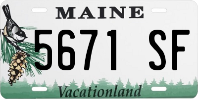 ME license plate 5671SF