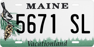 ME license plate 5671SL