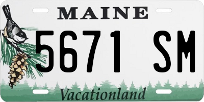 ME license plate 5671SM