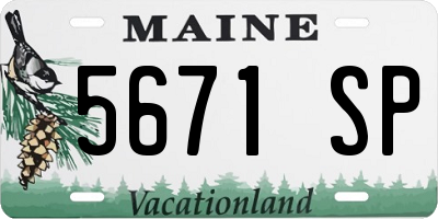 ME license plate 5671SP