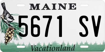 ME license plate 5671SV