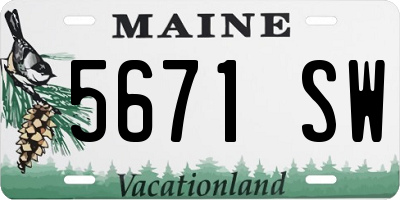 ME license plate 5671SW
