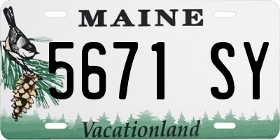ME license plate 5671SY