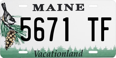 ME license plate 5671TF