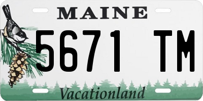ME license plate 5671TM