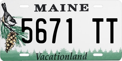 ME license plate 5671TT