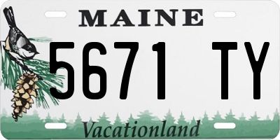 ME license plate 5671TY