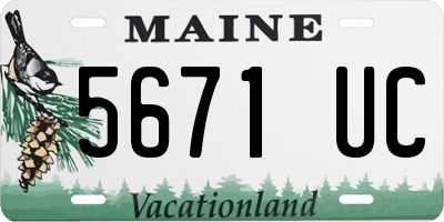 ME license plate 5671UC