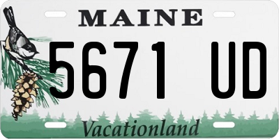 ME license plate 5671UD