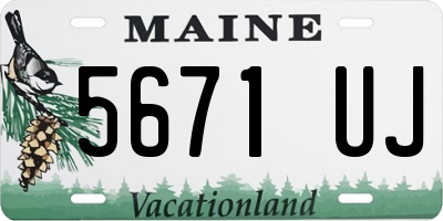ME license plate 5671UJ