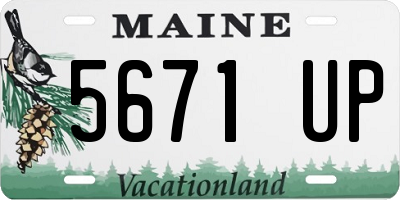 ME license plate 5671UP