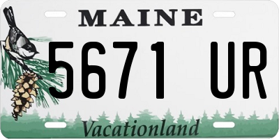 ME license plate 5671UR