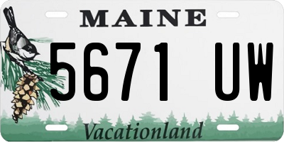 ME license plate 5671UW